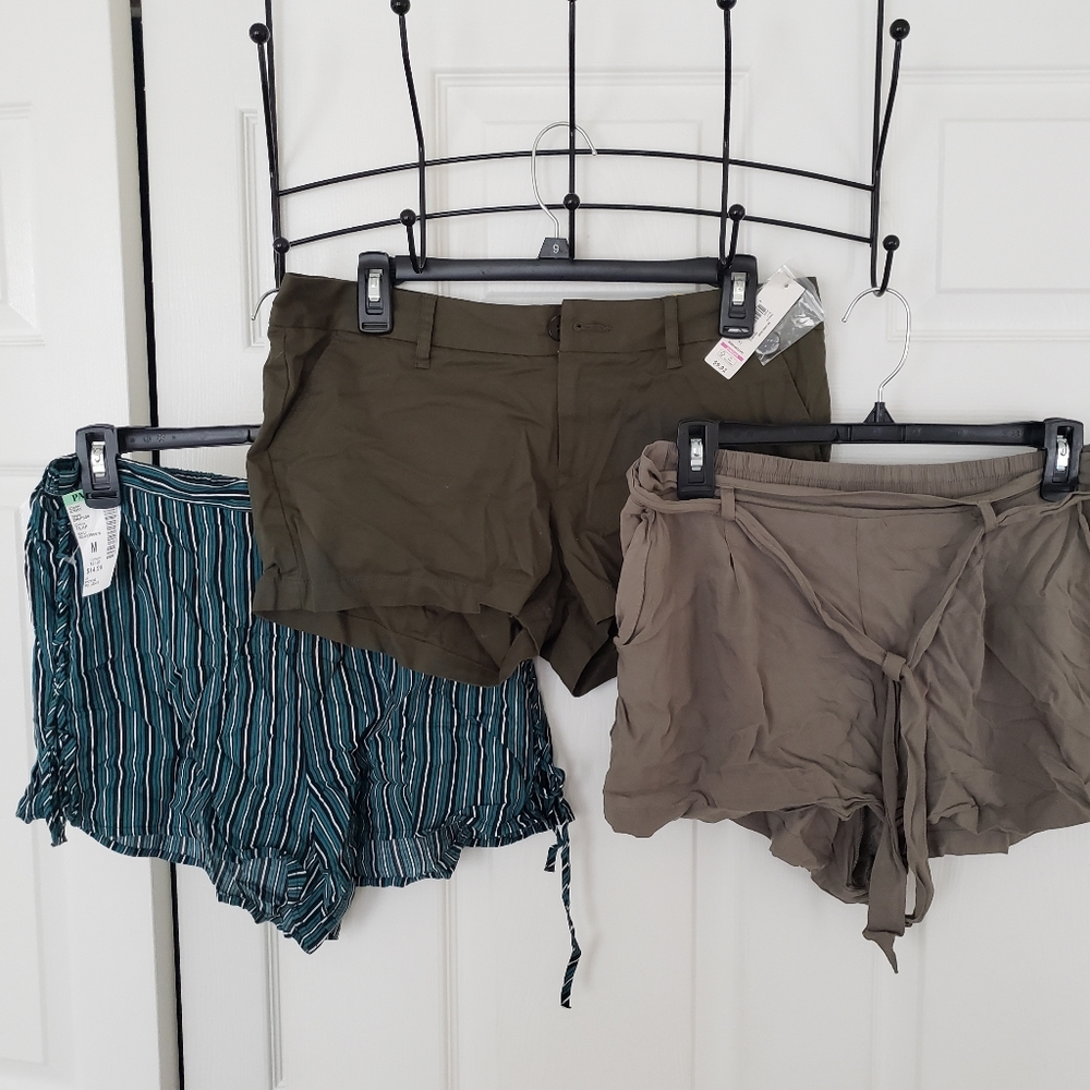 Blue & black striped shorts